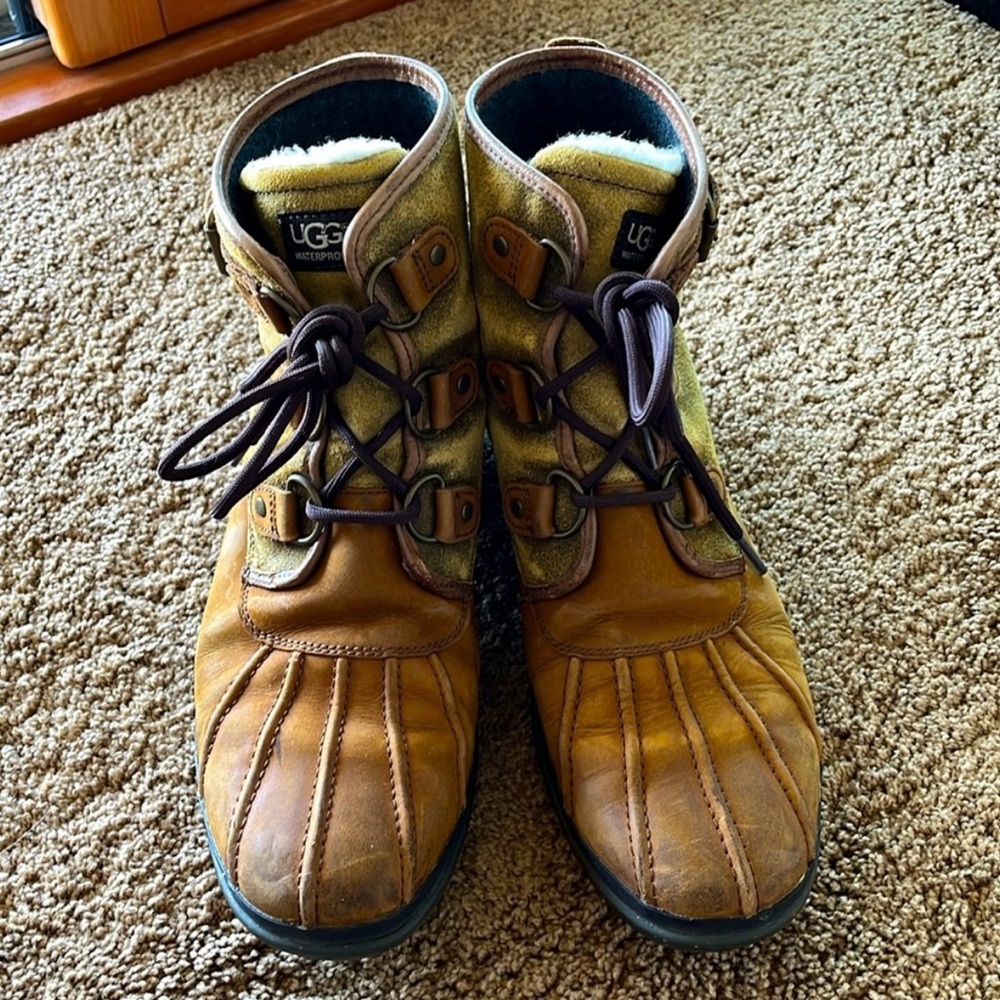 UGG Tan and Brown Ankle Boots